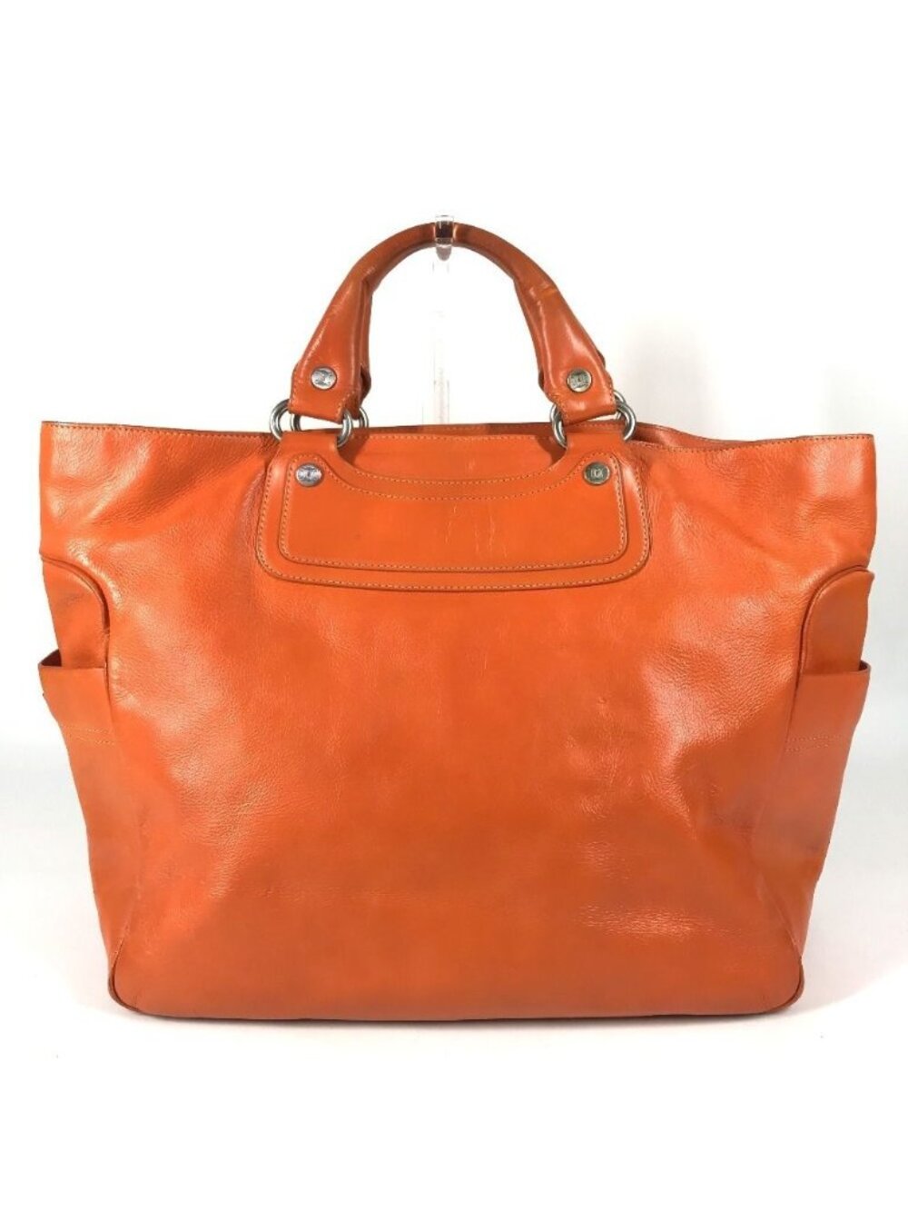 Celine Tote Boogie Large Shoulder Bag Leather Orange